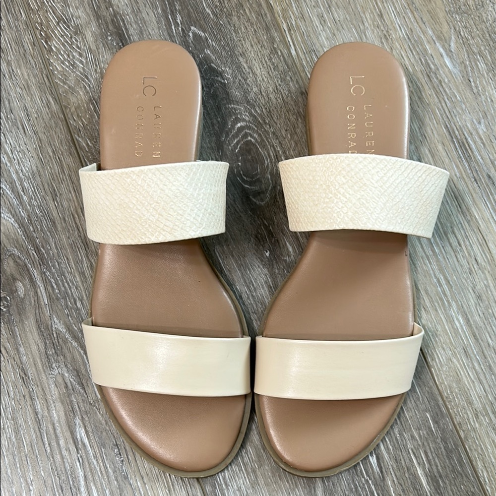 LC Lauren Conrad Cream Sandals